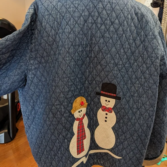 Women's Blue Denim Snowman Jacket - Picture 5 of 10